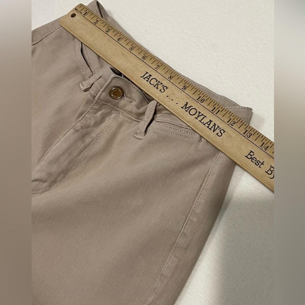Judy Blue wide leg khaki jeans with a raw hem cropped high waist Size 7/28 comfy - Picture 8 of 11